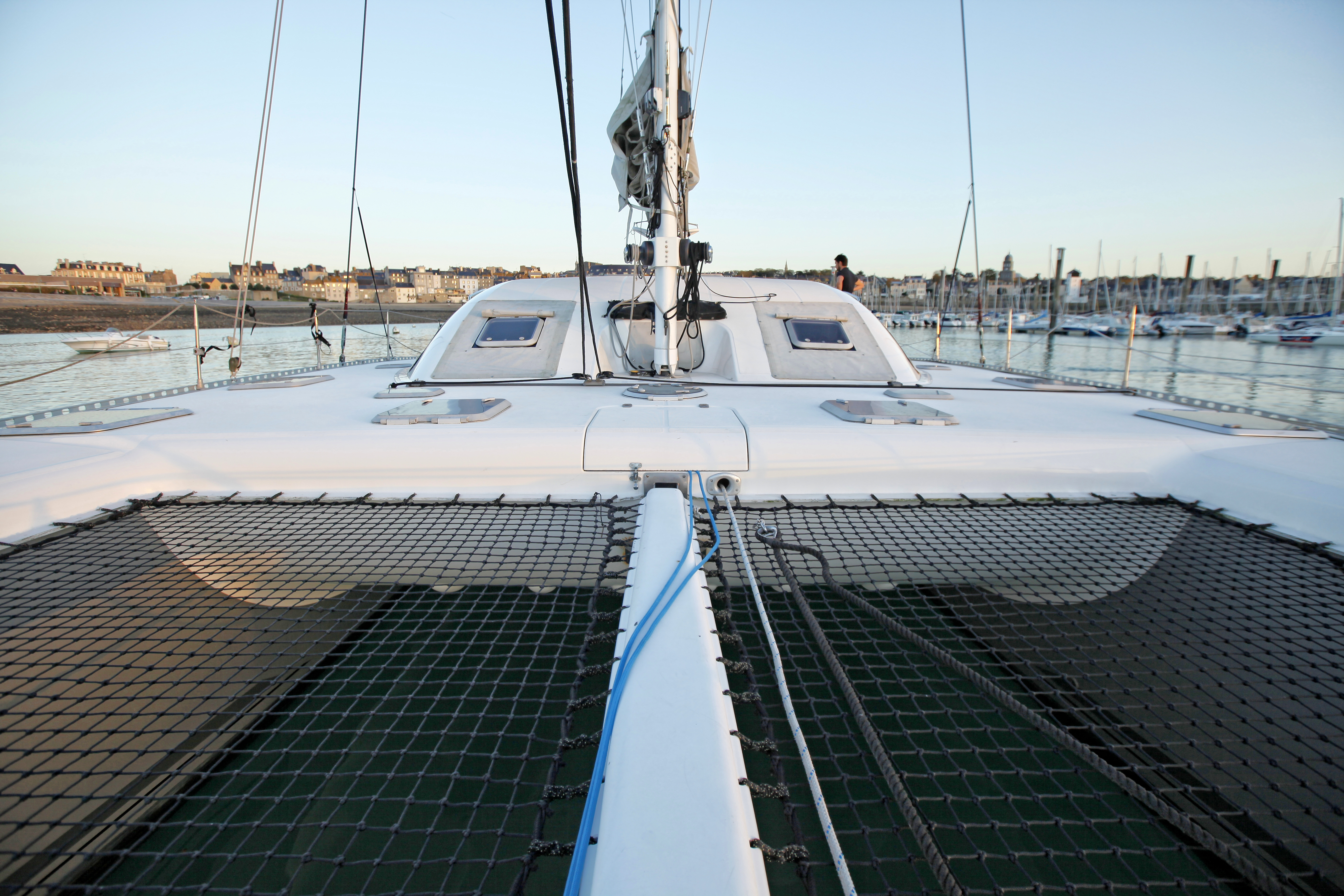 Vincent Lantin in Saint Malo Lorient Marine Groupe Morbihan Auto in Preparation for the Route Du Rhum 2014 Wing foil Kite foil in French Polynesia Raiatea Tahaa and Bora bora